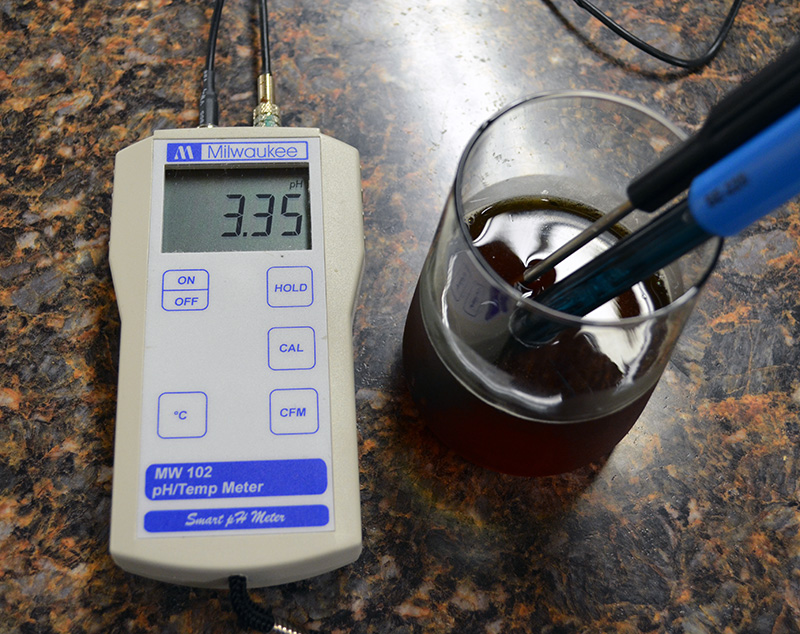 I personally use the Milwaukee MW102 pH meter with automatic temperature compensation. I find this to be an accurate, reliable, and easy to use meter.